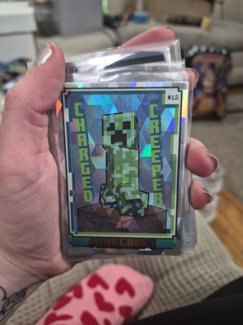 Panini Minecraft Holographic Green Creeper Chase Card